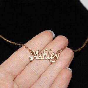 Beautiful gold and rhinestone Ashley Statement necklace 17-18.5"